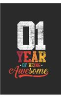 1 Year Of Being Awesome: Graph Paper Notebook / Journal (6" X 9" - 5 Squares per inch - 120 Pages) - Birthday Gift Idea for Boys And Girls