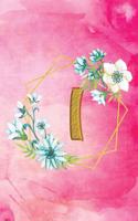 I: Personalized College Ruled Pages Notebook Journal Modern Floral Pink Watercolor & Gold Initial Monogram Letter I - Many Usage Handy Travel Size For 
