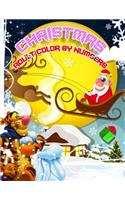 Christmas Adult Color By Numbers: a beautiful colouring book with Christmas designs on a black background, for gloriously vivid colours