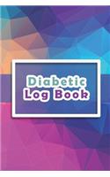 Diabetic Log Book: Log Book for Diabetics Weekly Blood Sugar Diary - 52 weeks - 5 Time Before-After - 111 pages, 6"x9" - Paperback - 3d geometric shapes blue pink pink