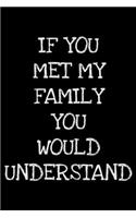 If you met my family you would understand