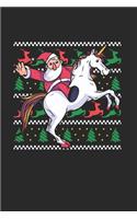 Christmas Santa riding Unicorn Notebook: Notebook / 6x9 Zoll / 120 dotted Pages