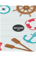 Notebook: Anchor cover and Lined pages, Extra large (8.5 x 11) inches, 110 pages, White paper(2 Anchor Notebook)