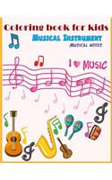 Musical Instrument musical notes Coloring book for kids