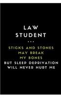 Law Student... Sticks and Stones May Break My Bones But Sleep Deprivation Will Never Hurt Me