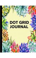 Dot Grid Journal: Notebook (8.5" x 11") Watercolor Succulent Plant 4