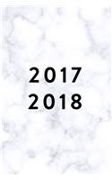 Academic Planner 2017 - 2018: Monthly & Weekly, Marble, August 2017 - July 2018, 6 X 9