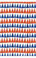 Bullet Journal Notebook Red and Blue Triangles Pattern
