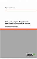 Differenzierung des Bürgertums in J.E.Schlegels 'Die Stumme Schönheit'