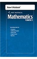 Holt McDougal Mathematics: Know-It Notebook Course 2