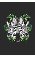 Zebra With Palm Leaves: Zebras Notebook, Graph Paper (6 x 9 - 120 pages) Animal Themed Notebook for Daily Journal, Diary, and Gift