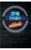 The MAYA Notebook: Vintage Blank Ruled Personalized & Custom Neon Sign Name Dotted Notebook Journal for Girls & Women. Wall Background. Funny Desk Accessories. Retro B