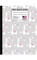 Primary Composition Notebook: Cute Llama & Rainbows Back to School Composition Book for Teachers, Students, Kids and Teens