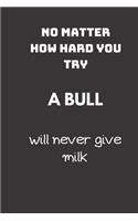No matter how hard you try a bull will never give milk
