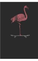 Flamingo With Skateboard: Flamingos Notebook, Graph Paper (6 x 9 - 120 pages) Animal Themed Notebook for Daily Journal, Diary, and Gift