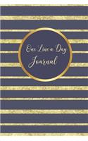 One Line A Day Journal: Elegant Navy Blue And Gold Stripes A Five-Year Memory Book, Diary, Notebook 6x9, 110 Lined Blank Pages