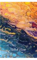 Ocean meets Lava - Acrylic Pouring Sketch Book