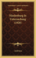 Hindenburg In Untersuchung (1920)