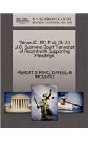 Winter (D. M.) Pratt (S. J.) U.S. Supreme Court Transcript of Record with Supporting Pleadings