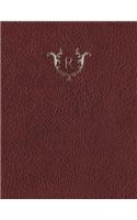 Monogram "R" Grid Sketchbook: (18 Monogram Red 150 Grid-Sketch)