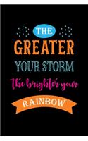 The greater the Storm the brighter the Rainbow: 6x9 120 pages blank - Your personal Diary