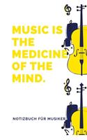 Music Is the Medicine of the Mind: A5 Notizbuch PUNKTIERT Sport - Motivation - Buch - Laufen - Mentaltraining -Glücklich - Geschenkidee - Leistungssport - Disziplin - Meditation - Fre