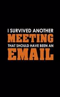 I Survived Another Meeting That Should Have Been An Email: Funny Lined Notebook, Funny Office Humor, Funny Office Gift (6 x 9 Inches, 120 Pages)