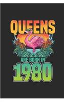 Queens Are Born In 1980: Graph Ruled Notebook / Journal (6" X 9" - 5 X 5 Graph Ruled) - Birthday Gift and Anniversary Gift for Women