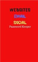 Red Password Notebook 60 Pages - 5x8 inches