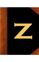 Monogram Z Personalized School Composition Book Vintage Style 130 Pages: (Notebook, Diary, Blank Book)(Personalized Monogram Composition Notebooks)