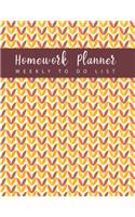 Homework Planner Weekly to do list