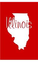 Illinois - Red Lined Notebook with Margins: 101 Pages, Medium Ruled, 6 x 9 Journal, Soft Cover