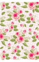 Bullet Journal Notebook Shabby Chic Roses Pattern 2: 112 Page Numbered Graph Style Grid Bullet Journal with Index Pages and Key Pages in Portable 6 X 9 Size.