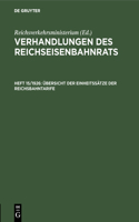 Übersicht Der Einheitssätze Der Reichsbahntarife
