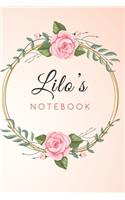 Lilo's Customized Floral Notebook / Journal 6x9 Ruled Lined 120 Pages School Degree Student Graduation university