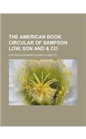 The American Book Circular of Sampson Low, Son and & Co