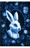 Alice in Wonderland Modern Journal - Outwards White Rabbit (Blue): 100 page 6" x 9" Ruled Notebook: Inspirational Journal, Blank Notebook, Blank Journal, Lined Notebook, Blank Diary