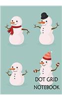 Dot Grid Notebook Snowmen: 110 Dot Grid Pages