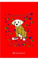 Dot Grid Journal: Grooved My Way Puppy Cute Cool Dog 100th Days Of School Gift - Red Dotted Bullet Notebook - Diary, Planner, Gratitude, Writing, Goal, Log Journal - 