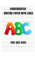 Kindergarten writing paper with lines for ABC kids