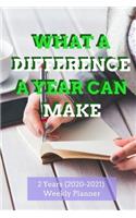What A Difference A Year Can Make: New 2 Years 2020 - 2021 Weekly Planners Finally Here - Give You a Week on Each Page - With 108 pages of 2 Year Long Planner - Dimension 6" x 9" size