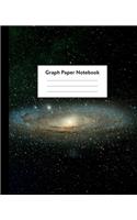 Graph Paper Notebook: 5 x 5 squares per inch, Quad Ruled - 7.5 x 9.25 - Deep Space Galaxy and Stars - Math and Science Composition Notebook for for Children, Kids, Girls,