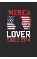 Merica Lover Since 1974: Graph Paper Notebook - Birthday Gift Idea For Women And Men