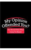 My Opinion Offended You? You Should Hear What I Keep To Myself: Hangman Puzzles - Mini Game - Clever Kids - 110 Lined Pages - 6 X 9 In - 15.24 X 22.86 Cm - Single Player - Funny Great Gift
