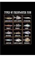 Types of Freshwater Fish: A Journal, Notepad, or Diary to write down your thoughts. - 120 Page - 6x9 - College Ruled Journal - Writing Book, Personal Writing Space, Doodle, N