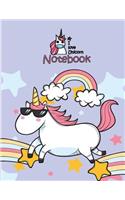 I love unicorn notebook: Unicorn on rainbow cover and Dot Graph Line Sketch pages, Extra large (8.5 x 11) inches, 110 pages, White paper, Sketch, Notebook journal