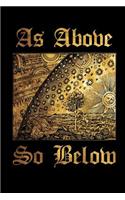 As Above So Below: Alchemy Symbol - Black and Gold - Magical Journal - Bullet Journal Dot Grid Pages