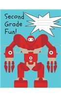 Second Grade Fun Robot Composition Notebook