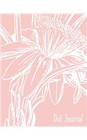 Dot Journal: 110 Page Dot Grid Notebook - 8.5 x 11 - Pretty Blush Botanical Line Art Drawing Cover