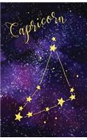 Journal Notebook Zodiac Sign Capricorn Constellation: 162 Lined and Numbered Pages With Index Blank Journal For Journaling, Writing, Planning and Doodling.(4 Lined Journal)
